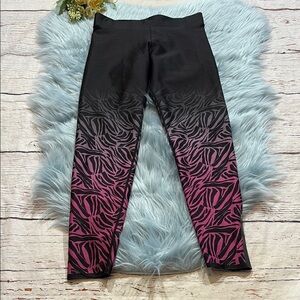 Cor By Ultracor Pink Black Ombre Zebra Print Leggings sz L